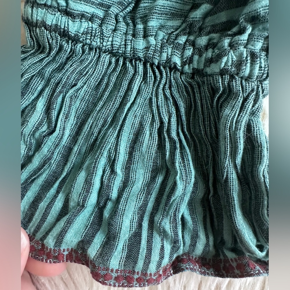 Ulla Johnson Ophelia Cotton Voile Peplum Blouse Teal
Stripe Size 10 - Picture 15 of 16